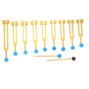 9-Teiliges Stimmgabel-Set mit Hämmern für Heilung, Klangtherapie, Meditatio4586 - Bild 1 von 9