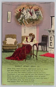 Divided Back Postcard WW1 Sweet Jenny Gray Woman Writing Letter Bamforth and Co - Picture 1 of 2