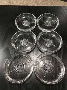 Vintage Federal Glass Clear Coasters- Starburst Lot of 6 - Picture 1 of 3