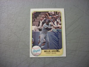 Tarjeta Fleer 1981 firmada por Willie Aikens en Sharpie azul - Imagen 1 de 3