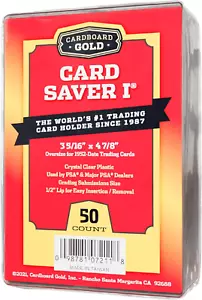 Card Saver 50 Count - Semi Rigid Card Holder for Trading Cards - Picture 1 of 12