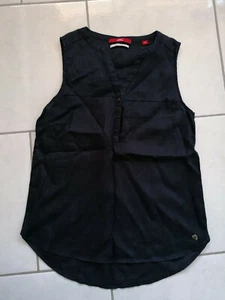 Chemisier S.Oliver taille 32 XS bleu haut sans manches beau lin bien conservé - Photo 1/2