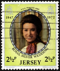 Jersey Stamp Scott #73 VF Used Light Cancel - 2 1/2p Royal Silver Wedding Issue - Picture 1 of 1