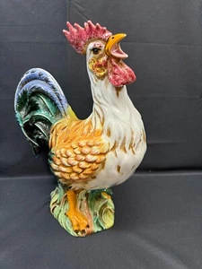 Hand Painted "ROOSTER" Made in Italy Vietri ~ 14" Tall - Picture 1 of 10