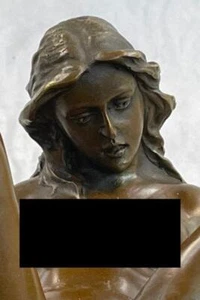 SCULPTURE EN BRONZE SIGNÉE ART DECO STATUE DE SEXE NU ÉROTIQUE SUR BASE EN MARBRE LRGE CADEAU - Photo 1/5