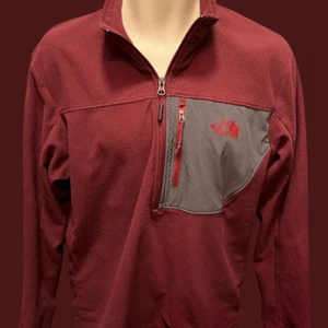 The North Face Tech 100 Half Zip Fleece Sweater Rust/Gray Size Medium - Picture 1 of 4