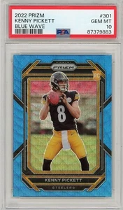 2022 Panini Prizm Prizm Blue Wave #301 Kenny Pickett /199 RC PSA 10 - Picture 1 of 2