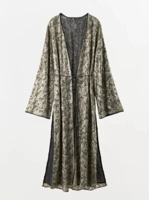 KIMONO Zara SEQUIN Y BORDADO CON CUENTAS Talla XS/S Foto 1 de 4