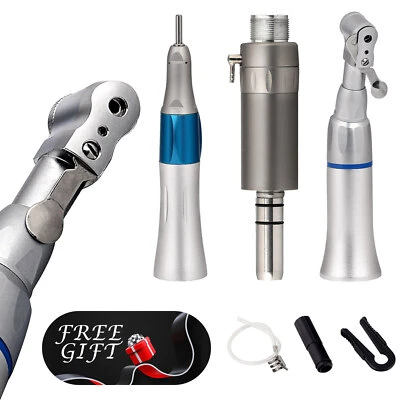 CAREPACY Dental Slow Low Speed Handpiece Contra Angle Straight Air Motor E-type 4-Hole