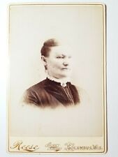 Victorian Antique Cabinet Card Photo of Young Woman Reese Columbus, Wisconsin