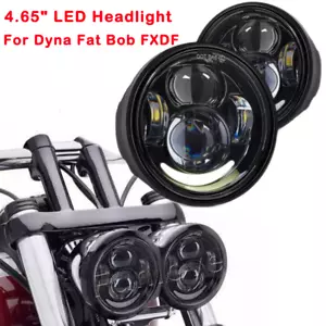 4.65" Inch LED Headlight Twin Dual DRL Hi/Low Beam For Harley Dyna Fat Bob FXDF - Picture 1 of 12