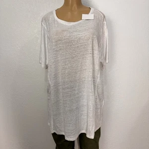 Camisa túnica Eileen Fisher blanca manga corta de lino cuadrado para mujer talla S informal - Imagen 1 de 13