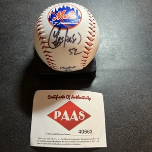 YOENIS CESPEDES A'S METS SIGNED BASEBALL COA PAAS - Picture 1 of 5