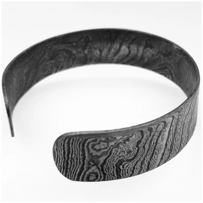 Brazalete brazalete universal unisex vintage hecho a mano con acento de acero Damasco para hombre Foto 1 de 4