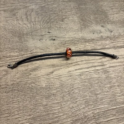 "Pulsera Pandora Spot Light Rojo Cristal Murano Cuentas Cuero Cordón 590709 8""" Foto 1 de 4