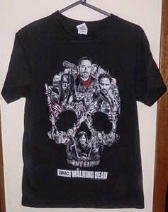 Walking Dead Promo T-Shirt Mens M Negan Rick Michonne Daryl Skull Zombie Y2K - Picture 1 of 5