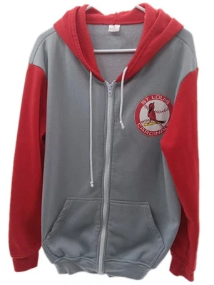 Chaqueta con Capucha St. Louis Cardinals Para Hombres L-XL Gris Rojo MLB Informal Bolsillo Deportes Foto 1 de 4