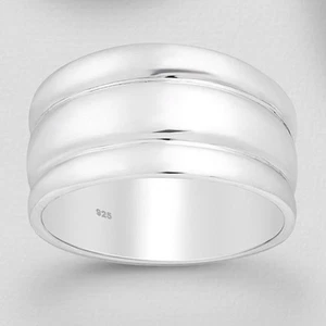 Anillo grabable de plata de ley, 11 mm de ancho tamaño 8 - Imagen 1 de 1