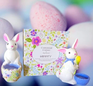 PartyLite Hippity Hoppity Cottentail Corner Easter Bunny Rabbit Candle Holders - Picture 1 of 3