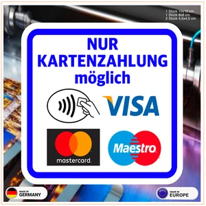 NUR Kartenzahlung möglich -  Premium Aufkleber - Picture 1 of 3