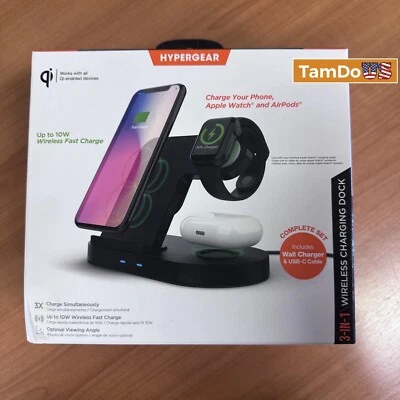 Hypergear 3-in-1 Wireless Charging Dock with 10W Wireless Fast Charge - Image 1 of 4