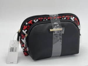 Tommy Hilfiger 2 piezas bolsa de cosméticos conjunto de maquillaje artículos de tocador de viaje logotipo bolsa con cremallera - Imagen 1 de 12