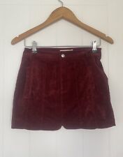 DON’T ASK AMANDA Red Corduroy  Mini Skirt With Slit Detail Size XS