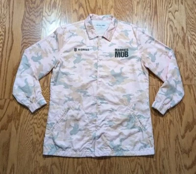 Married To The Mob Pink Camouflage Windbreaker Size Medium K Swiss - Image 1 of 4