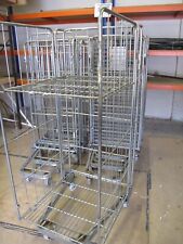 4-Sided Warehouse Cage Trolley Roll Container Metal Cage On Wheels Industrial