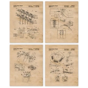 Classic Universal Studios Ride Patent Prints, 4 (8x10) Art Decor Home Office Fan - Picture 1 of 11
