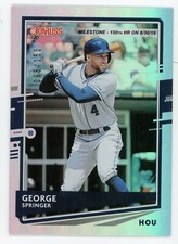 2020 Panini Donruss George Springer Career Milestone Stat Line #95/150 Astros