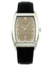 Kenneth Cole New York Men’s KC1417 Grey Dial Brown Leather Strap Barrel Watch