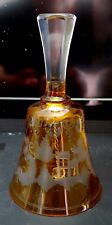 Vintage Westmoreland Etched Amber Glass Bell H 5.25" D 3" Excellent Conditiom