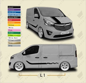 Se adapta a Vauxhall Opel Vivaro L1 SWB - Kit completo de rayas para furgoneta con capó + ambos lados - Imagen 1 de 18