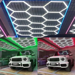 14x Hexagonal Iluminación LED Coche Detalle Casa Garaje Taller Gimnasio Frontera Luz - Imagen 1 de 14