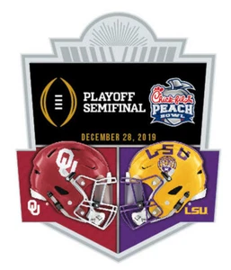 2019 Playoff Semi Final Chick Fil A Peach Bowl LSU Oklahoma Pin Lapel Collector - Picture 1 of 1