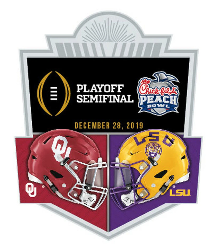 2019 Playoff Semi Final Chick Fil A Peach Bowl LSU Oklahoma Pin Lapel Collector - Image 1 of 1