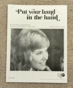 Anne Murray Put Your Hand in the Hand 3 pgs Sheet music Gene MacLellan  VG/VG+ D - Imagen 1 de 2