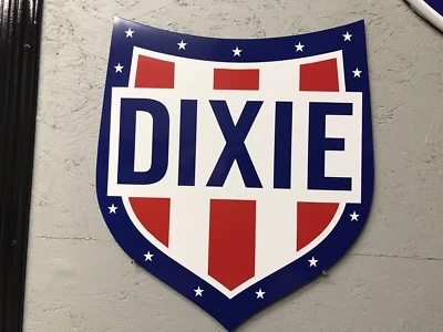 Antique Vintage Old Style Dixie Gasoline Oil Sign - Image 1 of 4