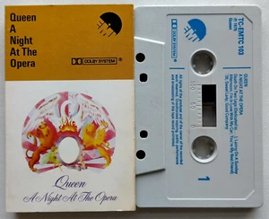 QUEEN - A NIGHT AT THE OPERA (EMI TCEMTC103) MID-80s UK CASSETTE TAPE REISSUE VG - Picture 1 of 5