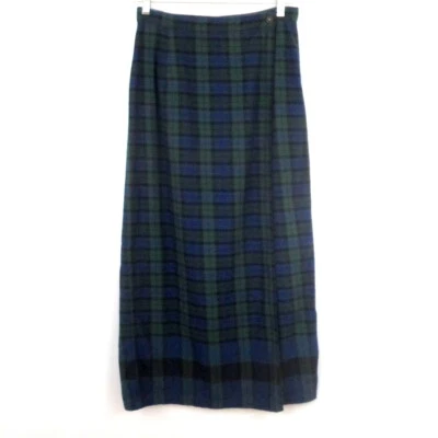 Maxi falda envolvente de algodón a cuadros negra Liz Claiborne LizWear para mujer 10 Foto 1 de 4