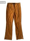 Escada Pants Lambs Leather Lace Tan Size:34 US:4 Cowgirl Cowboy Style Split Hem