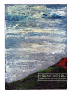 Hilltop Place to Rest 2006 C Peterson * Landschaft Original Öl * blaue Himmelswolken - Bild 1 von 13