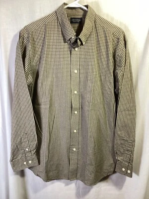 Consensus Easy Care Beige Checked Large Long Sleeve Button Down B1 - Image 1 of 4