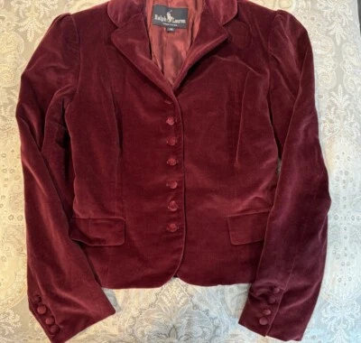 Ralph Lauren Velvet Blazer Women Size 10 - Image 1 of 4