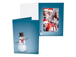 Joyful Snowman 4x6 Vertical Photo Folders (25 Pack) (Same Shipping Any Qty) - Picture 1 of 2