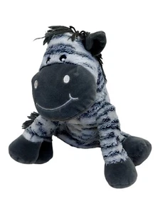 Koala Baby Zebra Toy Plush Stuffed Animal Gray White Stripes With Yarn Hair 11" - Picture 1 of 7
