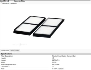 Sakura Cabin Filter for Ford Fiesta WT 1.6L 4Cyl Diesel Petrol 10/2010-08/2013 - Picture 1 of 1