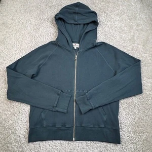 American Giant Waffle Hoodie Jacket Vintage Indigo Blue Womens Large - Picture 1 of 6