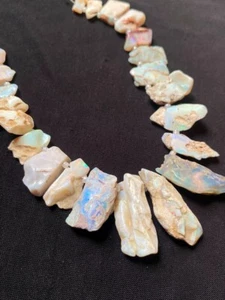 Australian opal rough layout Beads 31-9 mm 8 inches strand  for jewelry making - Picture 1 of 4